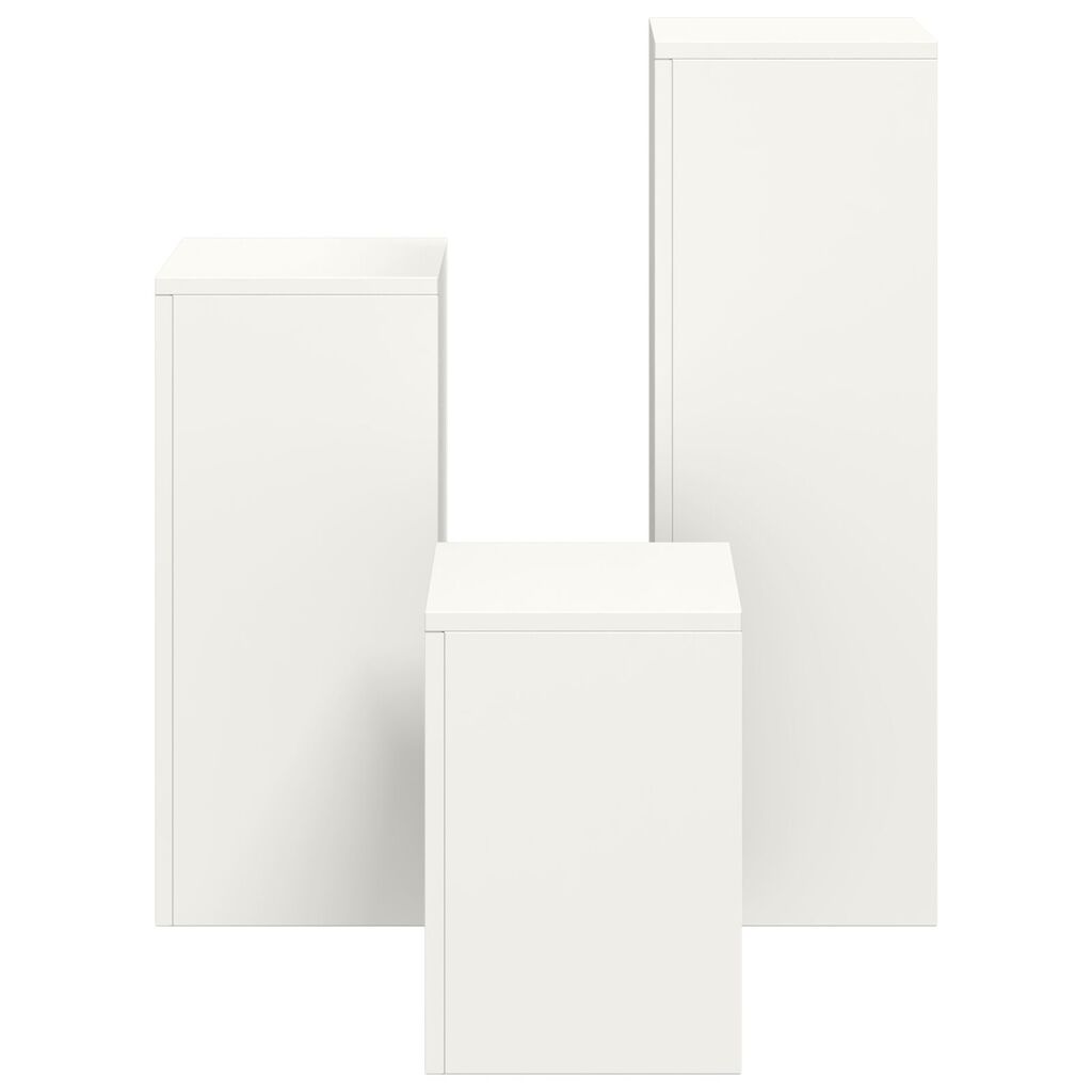 VidaXL Εξωτερικές βάσεις φυτών Pillar 3 pcs Λευκό Ατσάλι