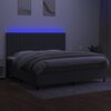 vidaXL &Kappa;&rho;&epsilon;&beta;ά&tau;&iota; Boxspring &mu;&epsilon; &Sigma;&tau;&rho;ώ&mu;&alpha; & LED &Sigma;&kappa;.&Gamma;&kappa;&rho;&iota; 200x200&epsilon;&kappa;. &Upsilon;&phi;&alpha;&sigma;&mu;ά&tau;&iota;&nu;&omicron;