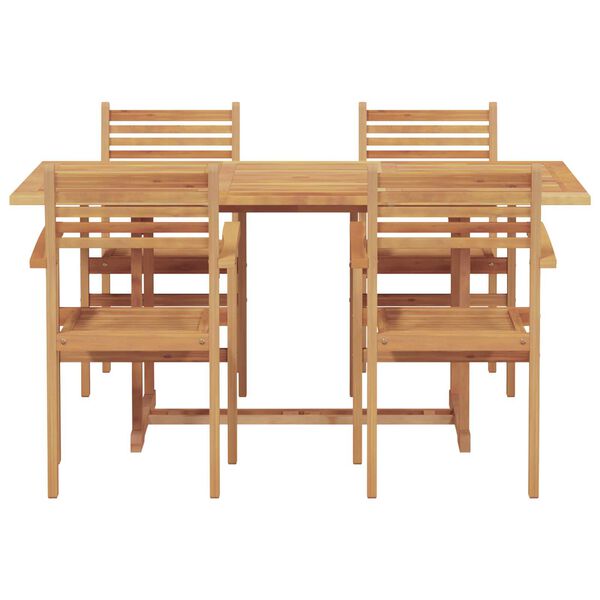 vidaXL Σέτ φαγητού για κήπο 5 pcs Καστανό Μασίφ ξύλο teak
