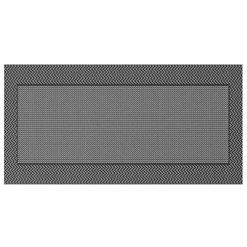 vidaXL Χαλί εξωτερικού χώρου Μαύρο και γκρι 300 x 600 cm PP