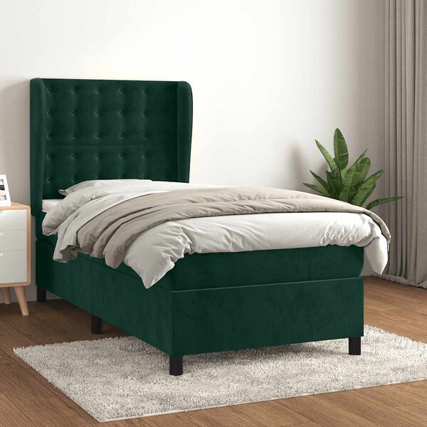 vidaXL &Kappa;&rho;&epsilon;&beta;ά&tau;&iota; Boxspring &mu;&epsilon; &Sigma;&tau;&rho;ώ&mu;&alpha; &Sigma;&kappa;&omicron;ύ&rho;&omicron; &Pi;&rho;ά&sigma;&iota;&nu;&omicron; 90x200 &epsilon;&kappa;. &Beta;&epsilon;&lambda;&omicron;ύ&delta;&iota;&nu;&omicron;