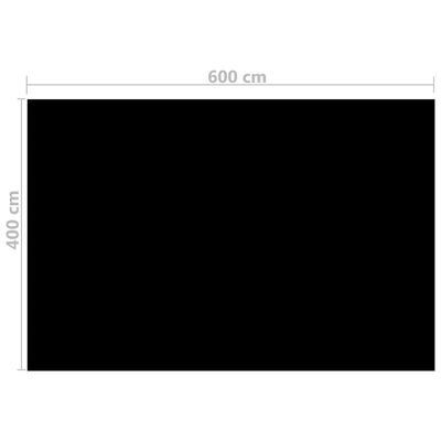 vidaXL Κάλυμμα Πισίνας Ορθογώνιο Μαύρο 600 x 400 εκ. από Πολυαιθυλένιο