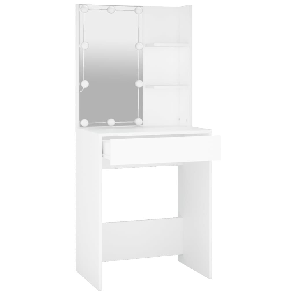 vidaXL Μπουντουάρ με LED Λευκό 60x40x140 εκ.