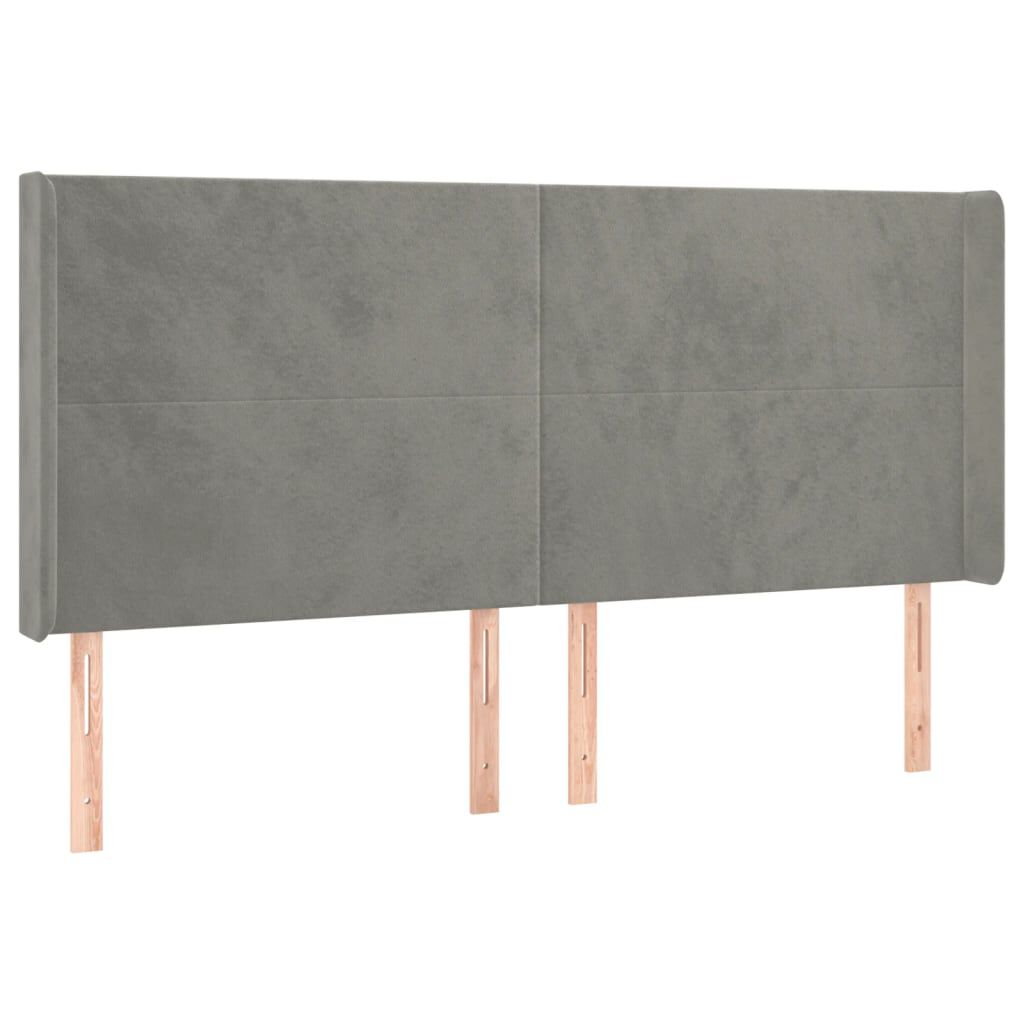 vidaXL Κρεβάτι Boxspring με Στρώμα & LED Αν.Γκρι 180x200 εκ. Βελούδινο