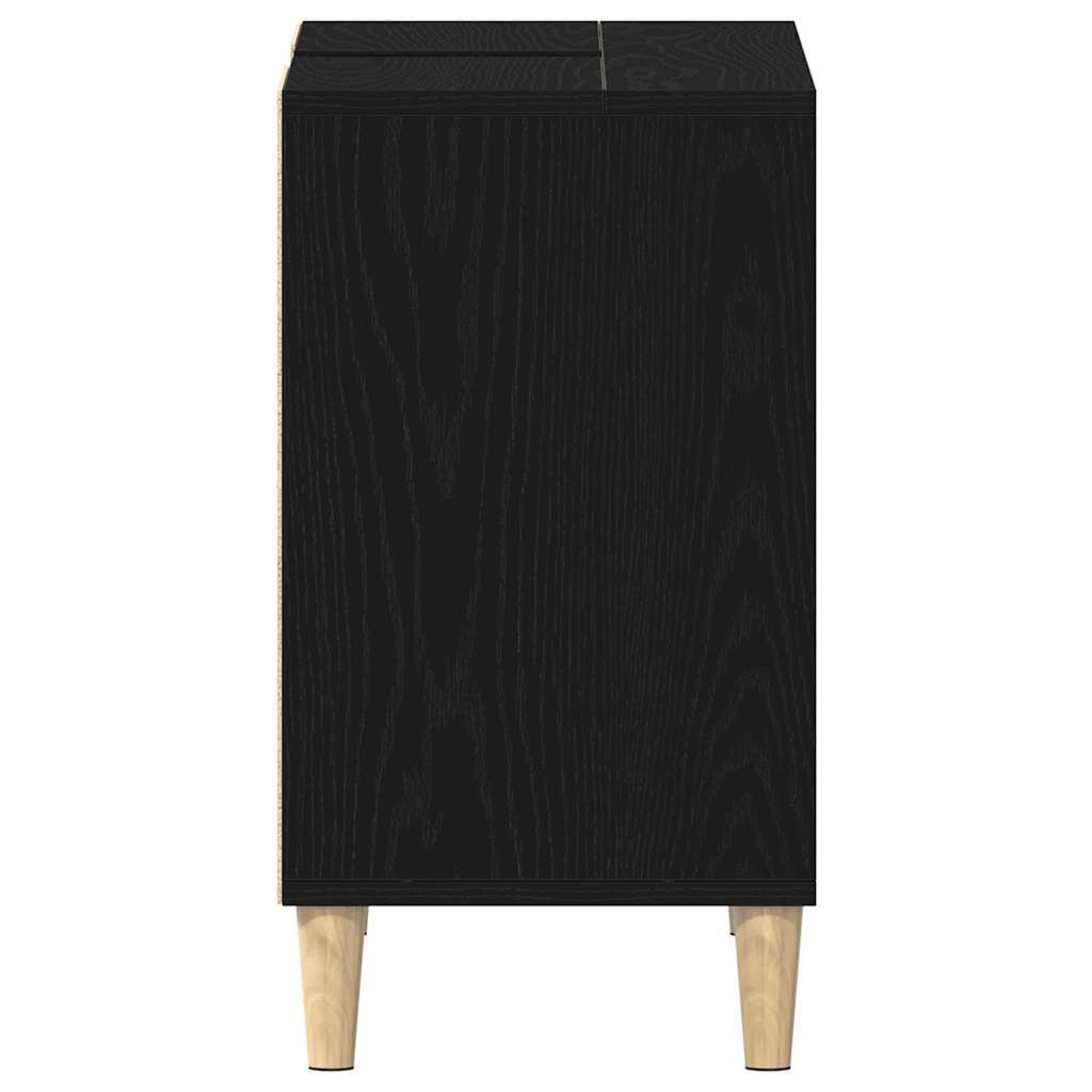 vidaXL Ντουλάπι Νιπτήρα Μαύρο Δρυς 80x33x60 εκ. από Τεχνητό Ξύλο