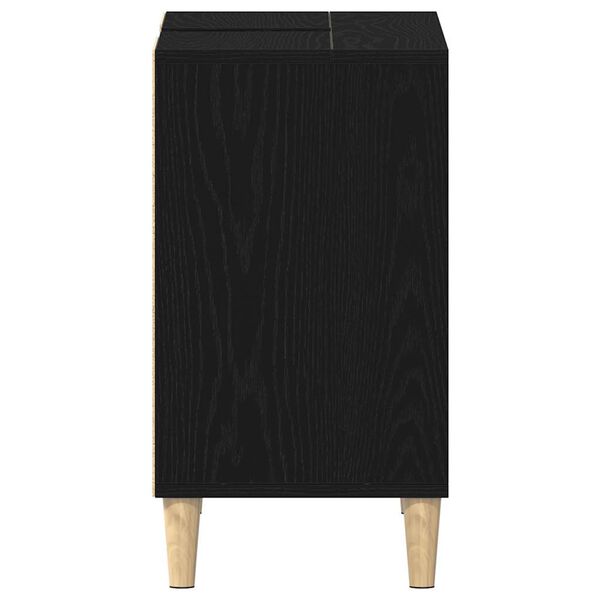 vidaXL Ντουλάπι Νιπτήρα Μαύρο Δρυς 80x33x60 εκ. από Τεχνητό Ξύλο