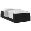vidaXL Οθωμανικό κρεβάτι με στρώμα Μαύρο 100x200cm Velvet