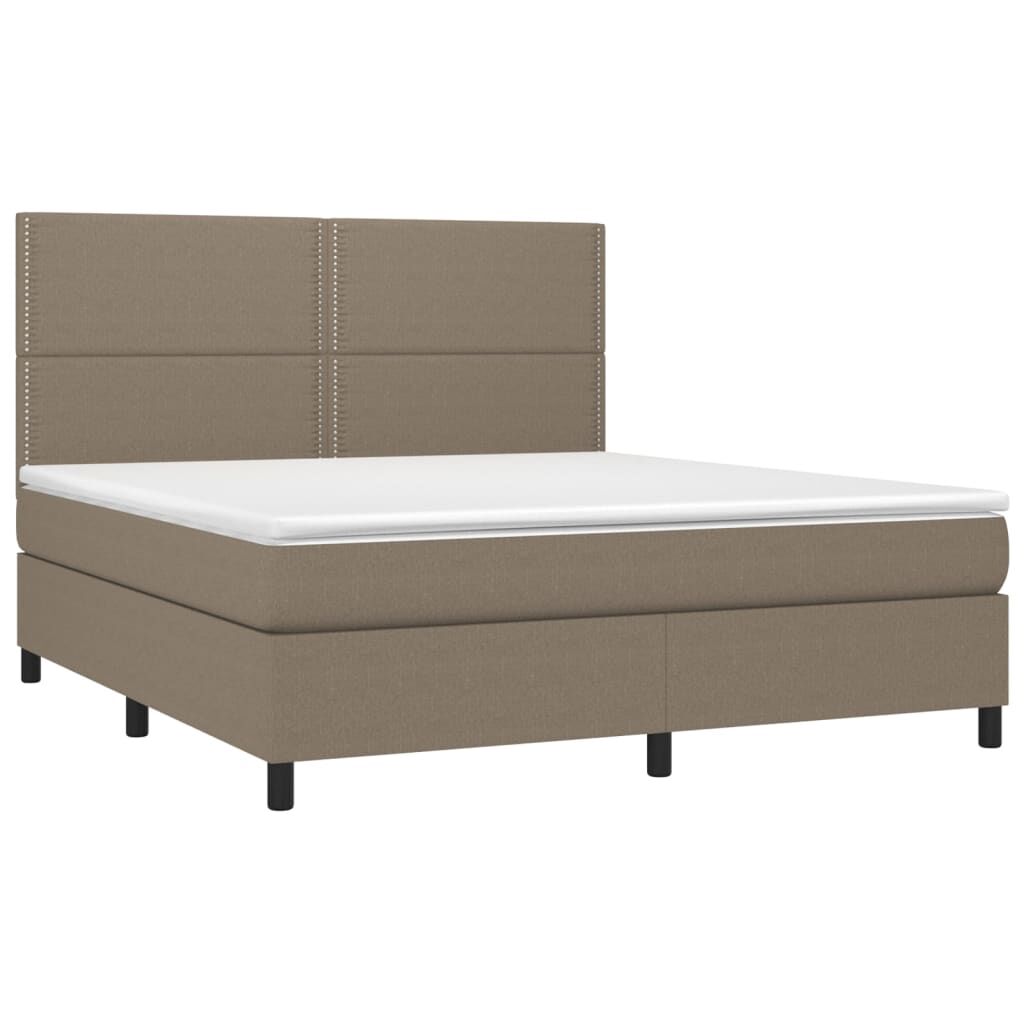 vidaXL Κρεβάτι Boxspring με Στρώμα Taupe 180x200 εκ. Υφασμάτινο