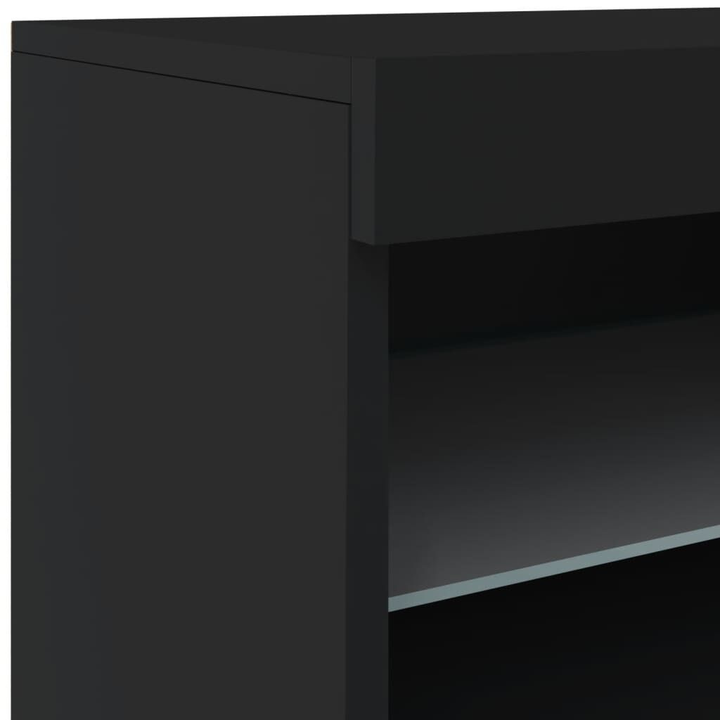 vidaXL Μπουφές με LED Μαύρος 164 x 37 x 67 εκ.