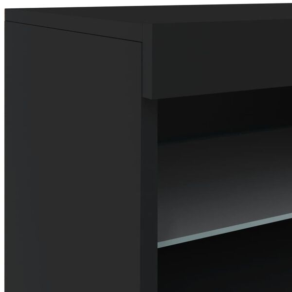 vidaXL Μπουφές με LED Μαύρος 164 x 37 x 67 εκ.