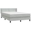 vidaXL Κρεβάτι Boxspring με Στρώμα Ανοιχτό Γκρι 140x210 εκ. Βελούδινο