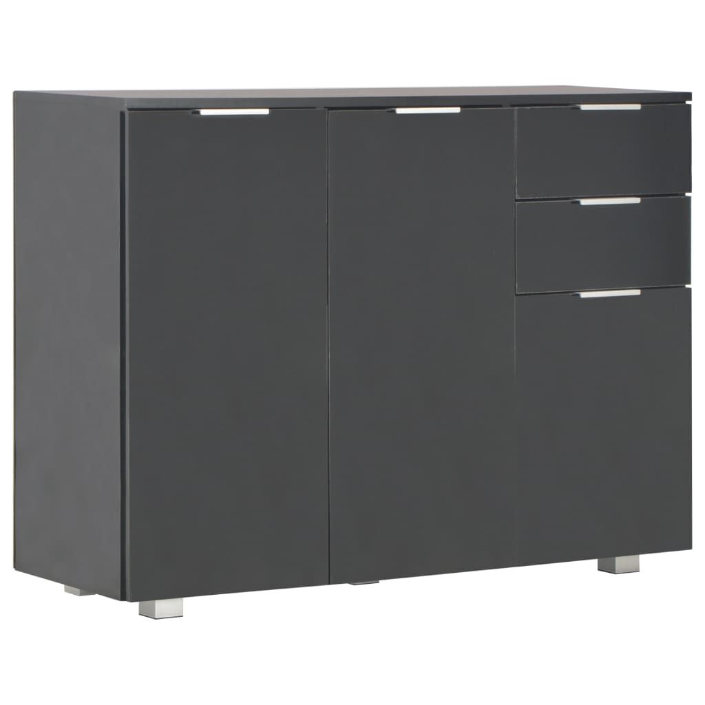 vidaXL Μπουφές Γυαλιστερός Μαύρος 107x35x80,5 εκ.