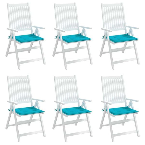 vidaXL Μαξιλάρια Καρέκλας Κήπου 6 τεμ. Τιρκουάζ 40x40x4 εκ. Υφασμάτινα