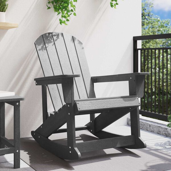 vidaXL Καρέκλα Rocking Adirondack Ανοιχτό γκρι 73.5x92x90 εκ. HDPE