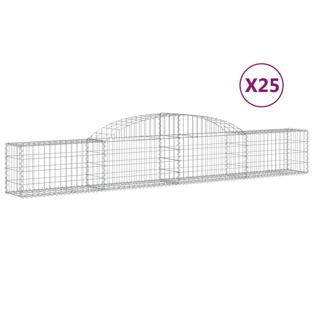 vidaXL Συρματοκιβώτια Τοξωτά 25 τεμ. 300x30x40/60 εκ. Γαλβαν. Ατσάλι