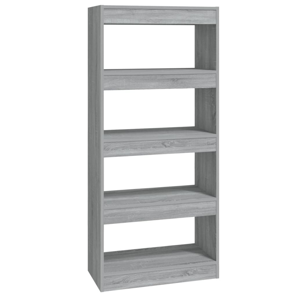 vidaXL Βιβλιοθήκη/Διαχωρ. Χώρου Γκρι Sonoma 60x30x135 εκ Επεξεργ. Ξύλο