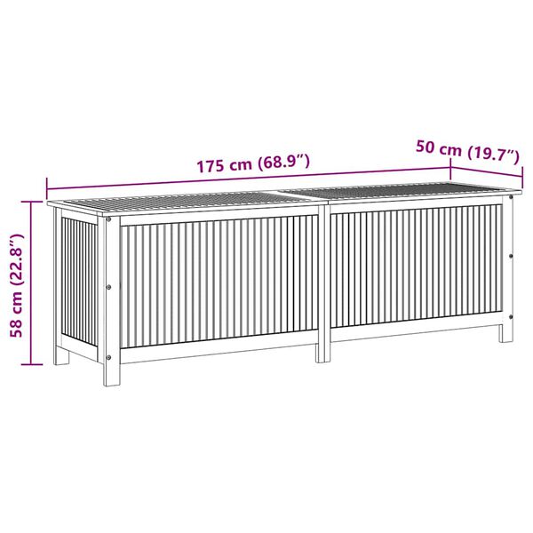 vidaXL Μπαούλο Αποθήκευσης Κήπου 175x50x58 εκ. από Μασίφ Ξύλο Ακακίας