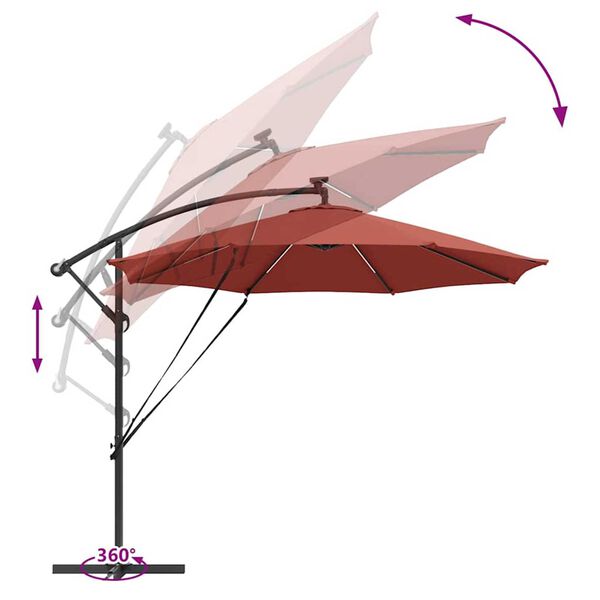 vidaXL Ομπρέλα Cantilever Banana Τερακότα 294 x 294 x 248 cm