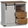 vidaXL Sideboard HALDEN με συρόμενη πόρτα Λευκό 80x40x80 cm μασίφ ξύλο