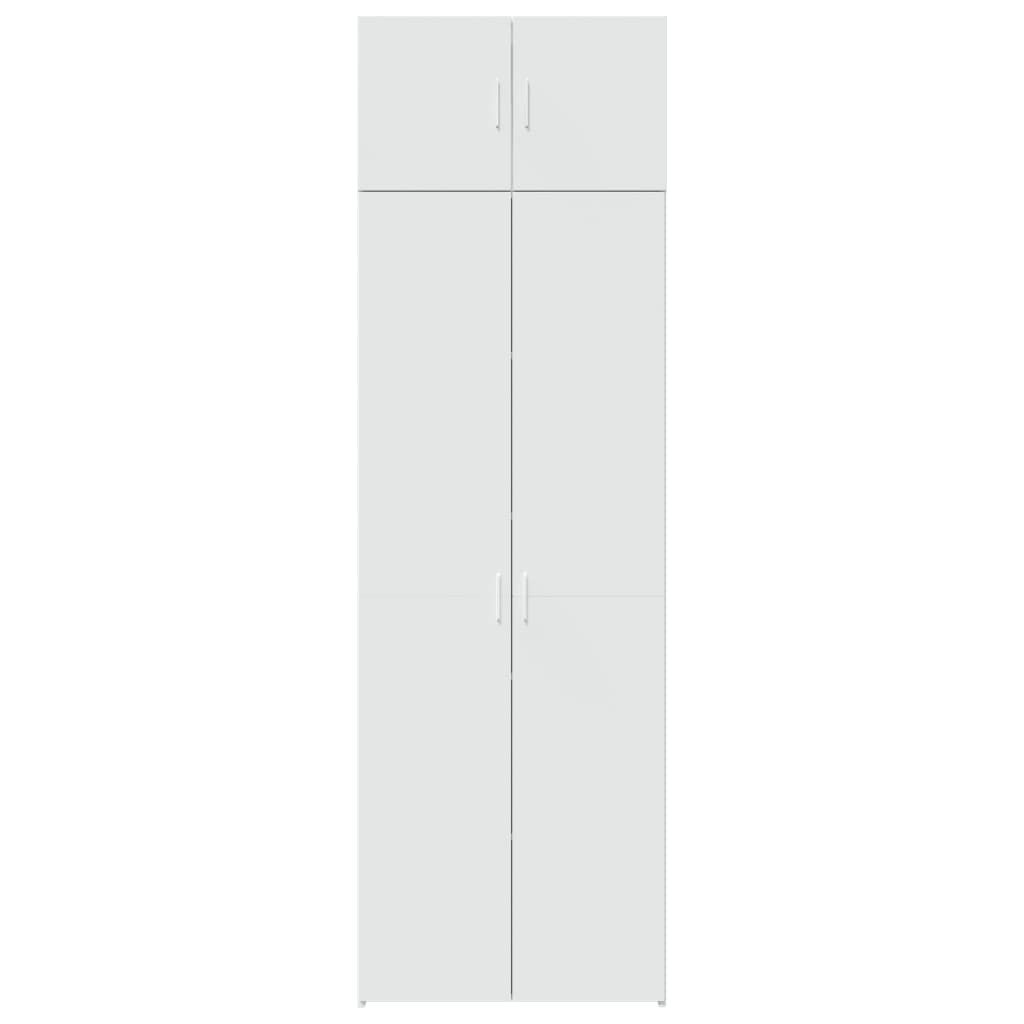 vidaXL Ραφιέρα με Ντουλάπια Λευκή 70x42,5x225 εκ. Επεξεργασμένο Ξύλο