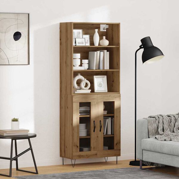 vidaXL Highboard 2 pcs Artisan Oak &Epsilon;&pi;&epsilon;&xi;&epsilon;&rho;&gamma;&alpha;&sigma;&mu;έ&nu;&omicron; &xi;ύ&lambda;&omicron;