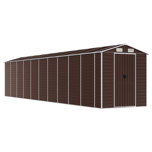 vidaXL Αποθήκη Κήπου Καφέ 191x895x198 εκ. Γαλβανισμένο Ατσάλι