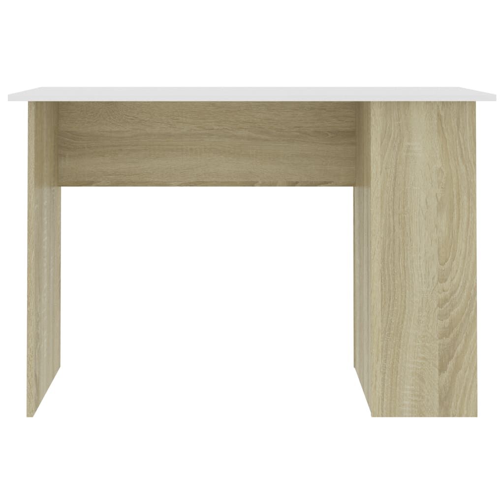 vidaXL Γραφείο Λευκό / Sonoma Δρυς 110 x 60 x 73 εκ. από Μοριοσανίδα