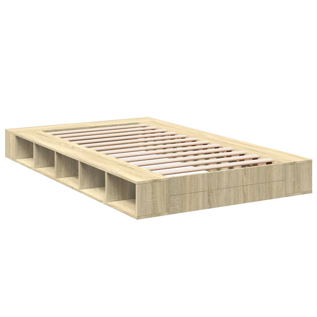 vidaXL Πλαίσιο Κρεβατιού Sonoma Δρυς 120x190 εκ. Επεξεργασμένο Ξύλο