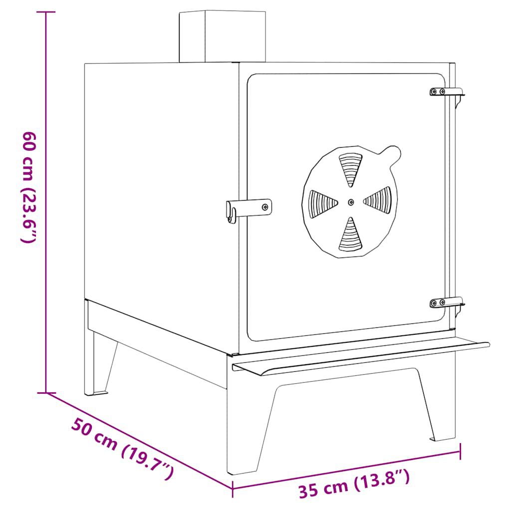 vidaXL Σόμπα Κάμπινγκ 35x50x60 cm Χάλυβας Ο Κορτέν