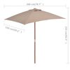 vidaXL Ομπρέλα Κήπου Χρώμα Taupe 150 x 200 εκ. με Ξύλινο Ιστό