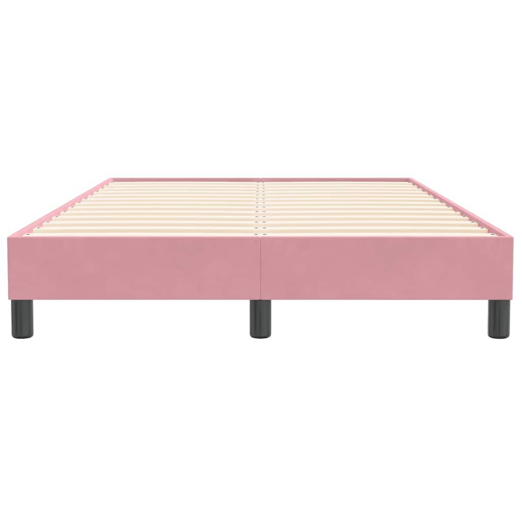 vidaXL Box Spring Κρεβάτι χωρίς στρώμα Ροζ 120x210 cm Βελούδινο