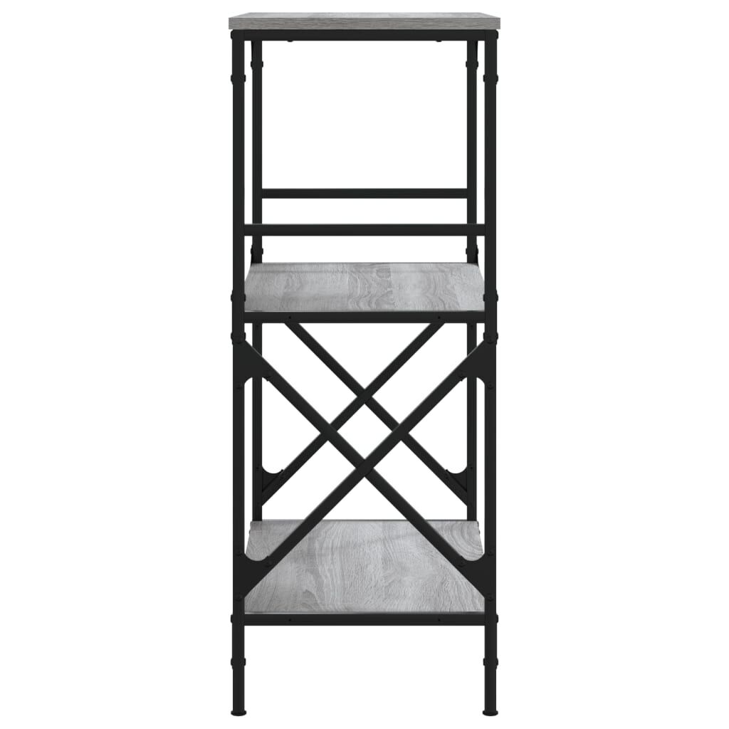 vidaXL Βιβλιοθήκη 3 Επιπέδων Γκρι Sonoma 59x35x90,5 εκ. Επεξεργ. Ξύλο