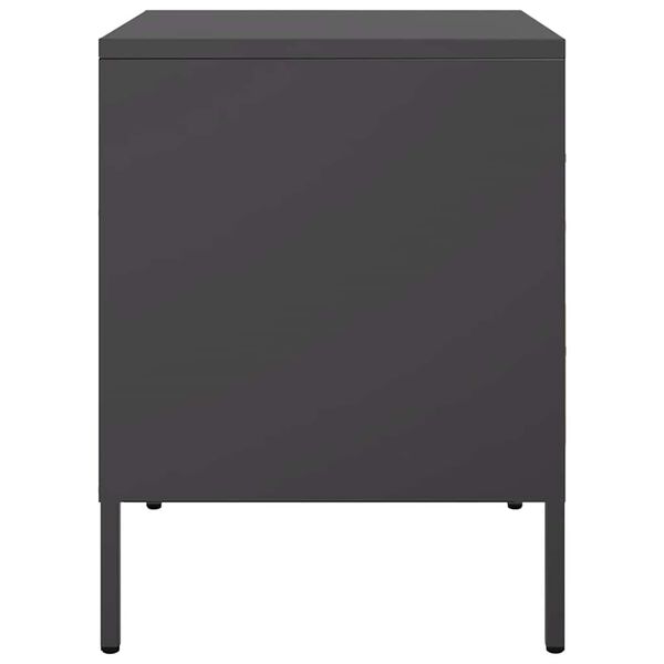 vidaXL Κομοδίνα 2 τεμ. Μαύρα 36x39x50,5 εκ. Χάλυβα