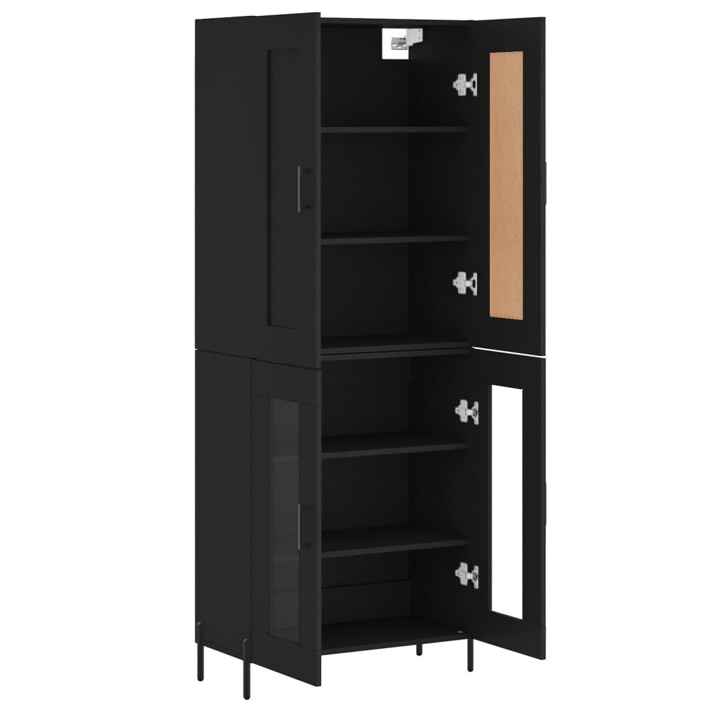 vidaXL Ντουλάπι Μαύρο 69,5x34x180 εκ. από Επεξεργασμένο Ξύλο