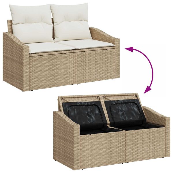 vidaXL Σετ Σαλονιού Κήπου 6 pcs Beige, λευκό 55 x 55 x 37 εκ