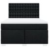 vidaXL Κρεβάτι Boxspring με Στρώμα Μαύρο 140x200 εκ. Υφασμάτινο