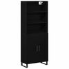 vidaXL Highboard 2 &tau;&mu;&chi;. &Mu;&alpha;ύ&rho;&eta; &Omicron;&xi;&upsilon;ά 69,5 x 34 x 180 &epsilon;&kappa;.