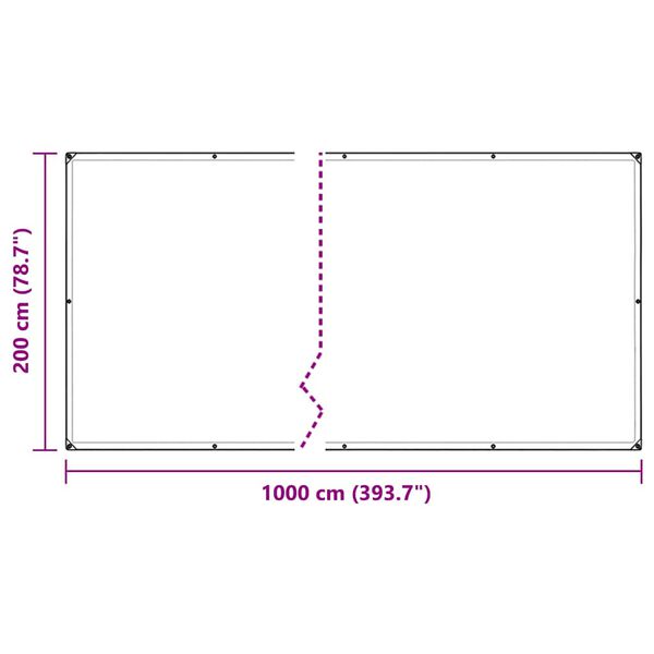 vidaXL Σαφής μουσαμάς με οπές 2x10 m PVC