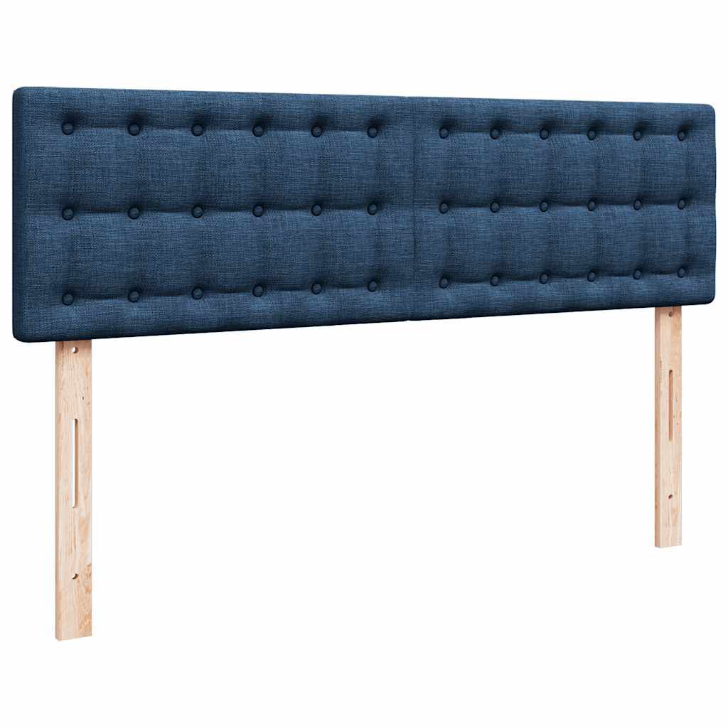 vidaXL Οθωμανικό κρεβάτι με στρώμα μπλε 140x200cm ύφασμα