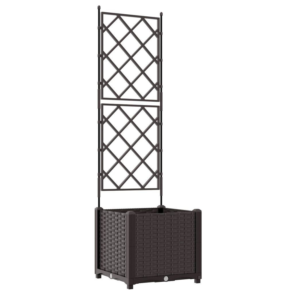 vidaXL Γλάστρα Κήπου με Πλέγμα Καφέ 40x40x143 εκ