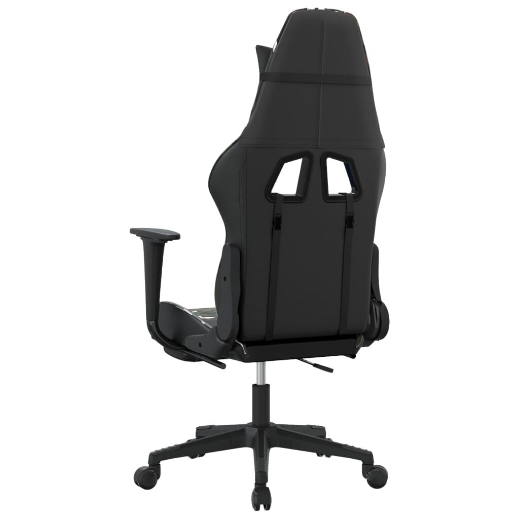 vidaXL Καρέκλα Gaming Μασάζ Υποπόδιο Μαύρος Παραλλαγή Συνθετικό Δέρμα
