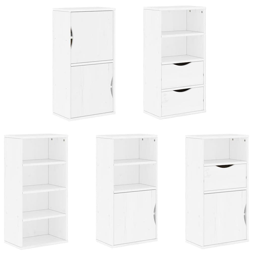 vidaXL Πλαϊνά ντουλάπια 5 τεμ. ODDA 40x24x79 εκ. από Μασίφ Ξύλο Πεύκου