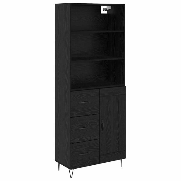 vidaXL Highboard &mu;&epsilon; &sigma;&upsilon;&rho;&tau;ά&rho;&iota; 2 pcs &Mu;&alpha;ύ&rho;&eta; &Omicron;&xi;&upsilon;ά &Epsilon;&pi;&epsilon;&xi;&epsilon;&rho;&gamma;&alpha;&sigma;&mu;έ&nu;&omicron; &xi;ύ&lambda;&omicron;