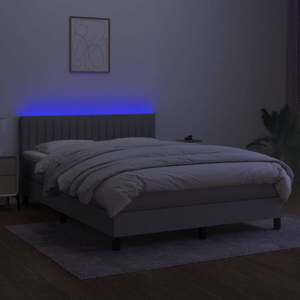 vidaXL &Kappa;&rho;&epsilon;&beta;ά&tau;&iota; Boxspring &mu;&epsilon; &Sigma;&tau;&rho;ώ&mu;&alpha; & LED &Alpha;&nu;.&Gamma;&kappa;&rho;&iota; 140x200 &epsilon;&kappa; &Upsilon;&phi;&alpha;&sigma;&mu;ά&tau;&iota;&nu;&omicron;
