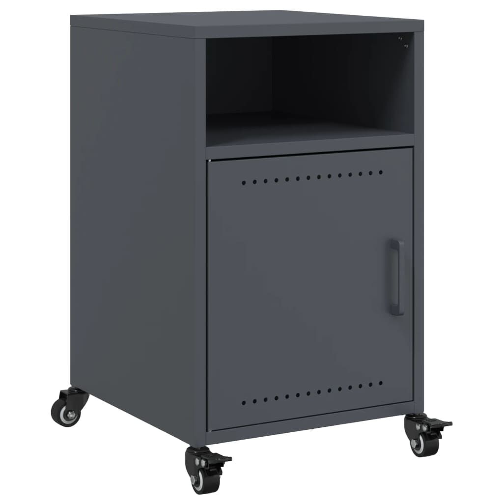 vidaXL Κομοδίνο Ανθρακί 36x39x59 εκ. από Χάλυβα