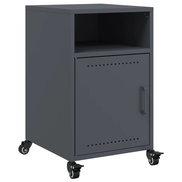 vidaXL Κομοδίνο Ανθρακί 36x39x59 εκ. από Χάλυβα