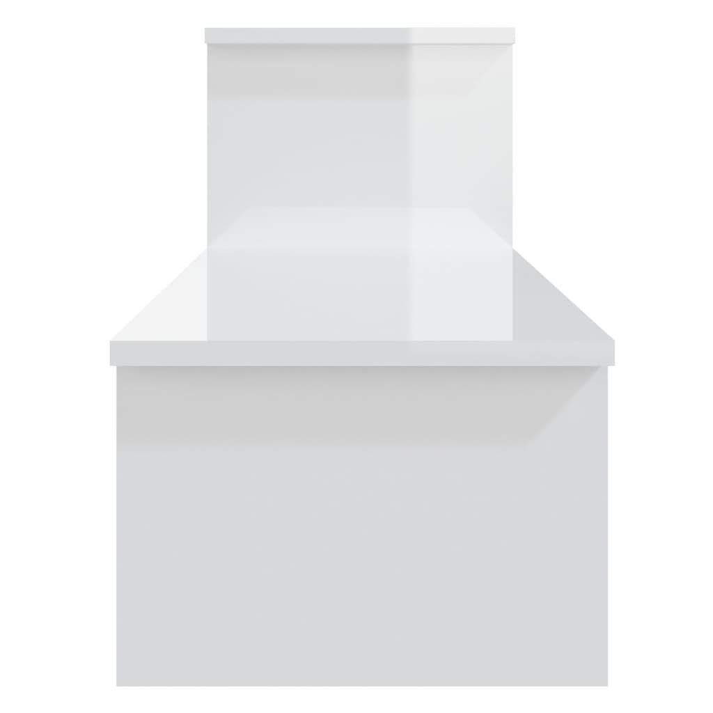 vidaXL Έπιπλο Τηλεόρασης Γυαλιστερό Λευκό 180 x 30 x 43 εκ Επεξ. Ξύλο