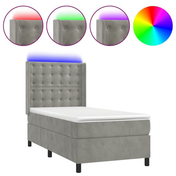 vidaXL &Kappa;&rho;&epsilon;&beta;ά&tau;&iota; Boxspring &mu;&epsilon; &Sigma;&tau;&rho;ώ&mu;&alpha; & LED &Alpha;&nu;.&Gamma;&kappa;&rho;&iota; 80x200 &epsilon;&kappa;. &Beta;&epsilon;&lambda;&omicron;ύ&delta;&iota;&nu;&omicron;