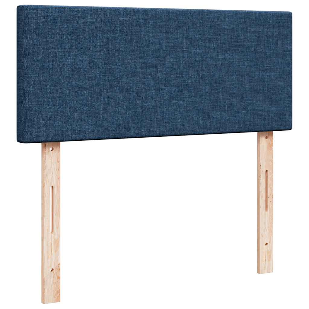vidaXL Κρεβάτι Boxspring με Στρώμα Μπλε 120x190 εκ. Υφασμάτινο