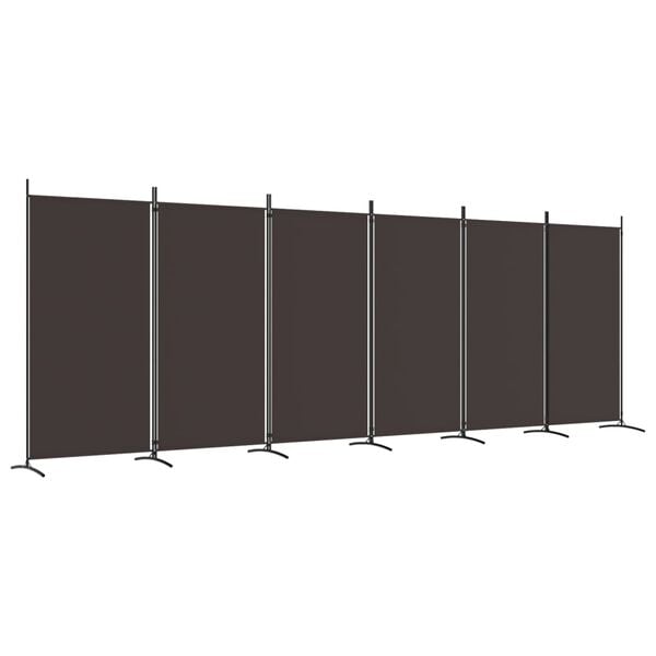 vidaXL Διαχωριστικό Δωματίου με 6 Πάνελ Καφέ 520x180 εκ. από Ύφασμα